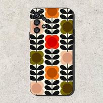 Daugiažiedis Orla Kiely dėklas-folio telefonui Samsung S25,S24,S21,S22,S23,S30,Ultra,S20,Plus,Fe,Lite,Note,10,9,5G Juodas dangtelis Samsung S25