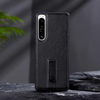 Metalinis stovas dėklas Sony Xperia 1 5 10 III 5 II 10 IV 5 II 10 IV Paprastas PU odos smūgiams atsparus dėklas dangtelis Xperia 1 IV 5 IV XQ-CT54 For Xperia 5 III
