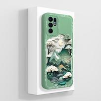 Oppo Reno 6 dėklas Aliejinė tapyba Minkštas skystas silikonas Atsparus smūgiams telefono korpusas Oppo Reno6 4G 5G pilna apsauga Galinis dangtelis Oppo Reno 6 (5G)