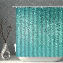 3D dušo užuolaidos turkio spalvos geometrinis gradientas nereguliariai margintas vandeniui atsparus vonios užuolaidos audinys su kabliukais namų dekoravimas W60H190(CM)-1 Pcs
