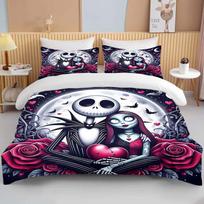 3D The Nightmare Before Christmas Spausdintas patalynės komplektas 1 antklodės užvalkalas 2 pagalvių užvalkalai Suaugusiųjų ir vaikų patalynės komplektas Įvairių dydžių 140x200cm