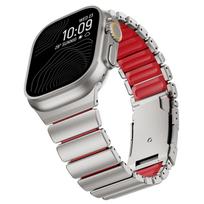 Titano silikono metalinė apyrankė Apple Watch Ultra 2 3 49mm S11 S10 46mm 42mm 38 40 41 44 45mm skirta iWatch SE 9 8 7 6 5 4 3 2 1 For Ultra 3 2 1 49mm black