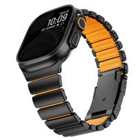 Titano silikono metalinė apyrankė Apple Watch Ultra 2 3 49mm S11 S10 46mm 42mm 38 40 41 44 45mm skirta iWatch SE 9 8 7 6 5 4 3 2 1 For Ultra 3 2 1 49mm black