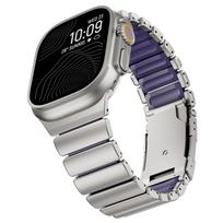 Titano silikono metalinė apyrankė Apple Watch Ultra 2 3 49mm S11 S10 46mm 42mm 38 40 41 44 45mm skirta iWatch SE 9 8 7 6 5 4 3 2 1 For Ultra 3 2 1 49mm black