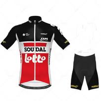 Lotto Soudal-Trumpomis rankovėmis dviratininko aprangos komplektas vyrams, kvėpuojanti dviračių apranga, dviračių komandos kostiumas, vasara, 2026 Pro L