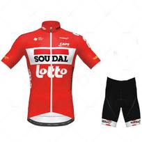 Lotto Soudal-Trumpomis rankovėmis dviratininko aprangos komplektas vyrams, kvėpuojanti dviračių apranga, dviračių komandos kostiumas, vasara, 2026 Pro M