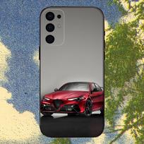 AlfaeS Cool R-RomeoS-S Automobilio telefono dėklas Samsung S25,S24,S21,S22,S23,S30,Ultra,S20,Plus,Fe,Lite,Note,10,9,5G Juodas dangtelis Samsung S25ULTRA