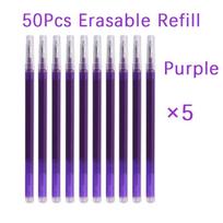 50 Pcs/Set 0.7mm Erasable Pen Refill Rod Magic Erasable Gel Pen Blue Black Ink 8 Color Office Stationery Writing Supplies blue