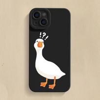 Naujas linksmas ančiuko silikoninis dėklas iPhone 11 12 13 14 15 Pro Max Mini X XR XS Max 7 8 15 Plus SE2020 vyrams, atsparus smūgiams, apatinis dangtelis iPhone XR
