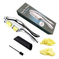 Manual Garlic Press Aluminum Alloy Garlic Mincer & Ginger Press Rust-proof Tool for Home Kitchen Easy to Clean 1 gray