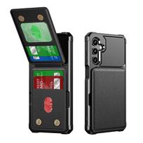 Piniginės dėklas Samsung Galaxy A17 A36 A26 A55 A25 5G A15 A05 A34 A73 A23 A12 su kortelių angomis, atverčiamas magnetiniu užsegimu, stovas For Galaxy A36 5G juoda