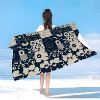 Marimekko-U-Unikko Gėlės Mikropluošto Paplūdimio Rankšluostis Sugeriantis Greitai Džiūstantis Minkštas Jogos Plaukimo Kurorto Alpinizmo Rankšluostis Cotton 30x30cm beige