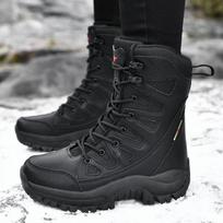 HOHO FAIR Large Size Boots  Women Autumn Boots Super High Quality Boots Men Shoes  Swat Tactical Boots 46 juoda