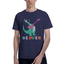 Happy Men T Shirt Denver  the Last Dinosaur Casual Tee Shirt Short Sleeve Round Neck 100 Cotton Graphic Printed Clothes TShirt 3XL blue