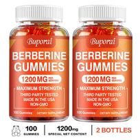 Buporai Berberino Guminukai, 1200mg, su Ceilono Cinamonu ir Magnio Citratu, Imuniteto Palaikymui, Suaugusiems 100*2
