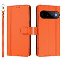 Piniginės dėklas Google Pixel 11 10 9 Pro XL 8 7 6 Pro 5 XL 4A 5G, plonas atverčiamas su magnetiniu užsegimu ir stoveliu, smūgiams atsparus dėklas For Pixel 5 oranžinė