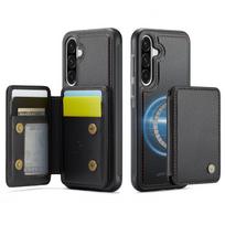 Magnetinis 2 viename nuimamas dėklas-piniginė su kortelių laikikliu, skirtas Samsung Galaxy A56 A55 A54 A53 A52 A36 A35 A26 A25 A24 A17 A16 A15 Galaxy A53 5G juoda