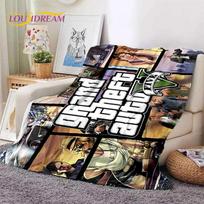 GTA žaidimo Grand Theft Auto žaidėjo minkšti pledai, šildantis metamas pledas, patogus pledas iškylai, lovoms, sofai, namams, miegamajam, dovana Size: 75*100cm, Weight: 280 GSM