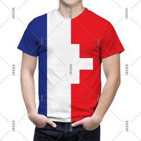 Prancūzijos simbolis T-shirt Vyrams Moterims Prancūzijos Vėliavos Emblema 3D Spausdinimas Sportiniai T-shirt'ai Vasaros Mada Gatvės Trendas Trumpomis Rankovėmis Viršus Sportinis T 3XL blue