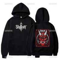 Vyriškas Moteriškas Vintažinis Slipknot Grupės Grafinis Gobtuvas, Retro Metalo Roko Muzikos Logotipo Spaudos Megztinis, Naujoviškas Madingas Žiemos Str XXXL black