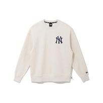 New Era MLB Series New York Yankees Logo Print Crewneck Pullover Long Sleeve American Sweatshirt Men sweatshirt Oatmeal 13086595 L white