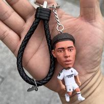Futbolo Žvaigždės Raktų Pakabukas: Ronaldo, Messi, Neymar, Vinícius, Mbappé, Bellingham figūrėlės black