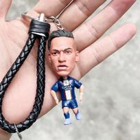 Futbolo Žvaigždės Raktų Pakabukas: Ronaldo, Messi, Neymar, Vinícius, Mbappé, Bellingham figūrėlės gray
