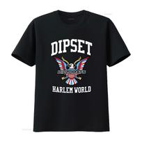 Dipset Diplomatai Harlem Pasaulis Juodi Marškinėliai su Erelio Spauda vintage Skalbti Universalus Grafinis Viršus Kasdieniam Dėvėjimui mada XL juoda