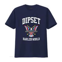 Dipset Diplomatai Harlem Pasaulis Juodi Marškinėliai su Erelio Spauda vintage Skalbti Universalus Grafinis Viršus Kasdieniam Dėvėjimui mada XL black