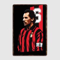 Franco Baresi Futbolo Žaidėjas Retro Metalinis Plakatas Ženklas Garažas Klubas Individualus Sienų Dekoras Skardinis Kambario Dekoras Namų Dekoras 20x30cm（7.8x11.8inch） red