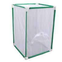 Mesh Cage 15.75x15.75x23.62in Butterfly Habitat Cage Plant Landscape Fiber Tube Enclosure white