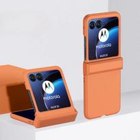 Moto Razr 2024 PC Hard Shell Hinge Protection Phone Case for Motorola Razr 50 Ultra Razr 50 Shockproof Protective Cover For MotoRazr 50Ultra oranžinė