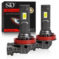 2 vnt. 30000LM H8 H11 LED priekinių žibintų lemputės Canbus H7 9005 HB3 9006 HB4 16 branduolių CSP LED be ventiliatoriaus priekiniai žibintai rūko žibintai automobilio lemputė Plug&Play 6000K baltos H11 H8 gray