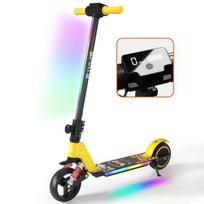 Kids Electric Scooter With Shock Absorbers - Colorful Neons - 130W - Foldable Scooter - LCD Screen - for 6-12 years - Yellow