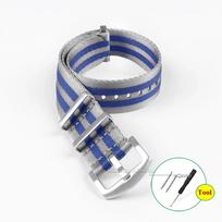 Premium-grade Nylon Strap 18mm 20mm 22mm Braided Canvas Watch Band Men Women Soft Sport Military Bracelet Accessories 20mm gray