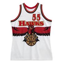 Retro 55 Dikembe Mutombo Didžiojo Erelio Spausdintas Krepšinio Kostiumas su Raudona ir Juoda Briauna Rankovių Neturintis Retro Sportinis Liemenė 3XL red