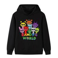 B1054 Kids Boys Girls Sprunki Print Outerwear Long Sleeves Hoodie 100cm juoda