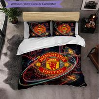 Manchester United raštas 3 dalių patalynės komplektas Minkštas mikropluošto antklodės užvalkalas su pagalvių užvalkalais miegamajam 140cm*210cm