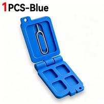 Universal SIM Card Adapter Storage Box Kit with Removal Tool for Nano Micro SIM Memory Card Holder Organizer Case blue