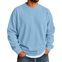 Men's Neck Sweatshirt for Winter - Cozy Pullover XL dangaus mėlyna spalva