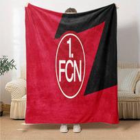 Nürnbergo futbolo klubo flanelinis pledas, minkštas poliesteris, modernus dizainas, visų sezonų, skirtas stovyklavimui, kelionėms, dovanoms šventėms ar gimtadieniams 130x150cm