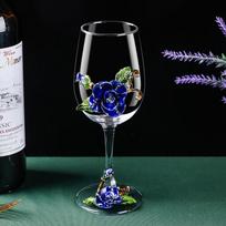 Raudonas rožinis vyno taurė Krištolinis stiklas Raudona rožė Mėlyna rožė Gobletas Vyno taurė Namų naudojimui Kokteilių taurė 1PCS
