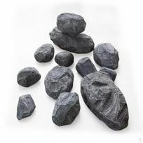 Putplasčio dirbtinio akmens rekvizitas scenai, filmui, sodui ir dekoracijoms 12 cm 12 cm black