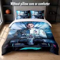 Lewis Hamilton Dizaino Lovos Patalynės Komplektas 1 Antklodės Užvalkalas + 2 Pagalvių Užvalkalai Minkšti Kvėpuojantys Namų Patiesalai 140cm*200cm