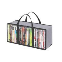 DVD Storage Bag,Clear Zippered Media Organizer for 40 Discs, Portable CD Case Holder with Handles