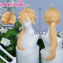 Aether Lumine Traveler Wig Game Genshin Impact Cosplay DokiDoki Traveler New Skin Cosplay Wig Hair Accessories One Size white