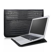Krokodilo odos atverčiamas dėklas-maišelis nešiojamojo kompiuterio dėklas, skirtas Macbook Air 13 14 15 16 colių M5 M4 M3 M2 lusto Mac Book Pro dangtelis Priedai 13-14.2 inch juoda