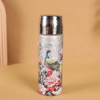 Arbatos atskyrimo vakuuminės termosinės gertuvės 500ml Titano danga Termoso puodelis Naujas vandens buteliukas Karštas/Šaltas Peacock