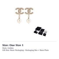 CHANEL Moteriški auskarai su metaliniu CC logotipu ir perlais, auksiniai A86506-Y09902-Z2953 One Size 1 auksinė