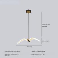Prie lovos skirtas mažas sietynas Paprastas modernus kūrybingas sieninis šviestuvas miegamojo žuvėdros liustra warm light gray